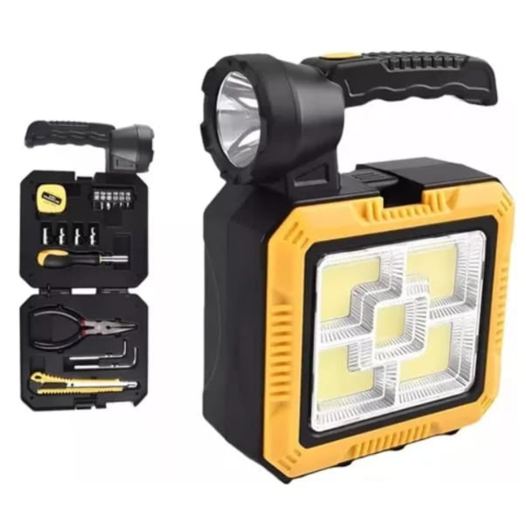 Lampe solaire portable avec boîte à outils