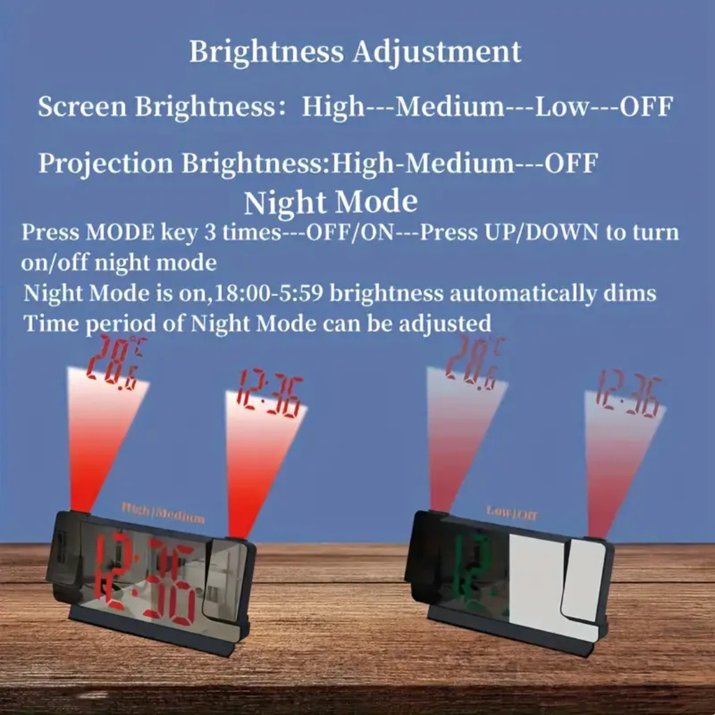 Réveil numérique avec fonctions projection