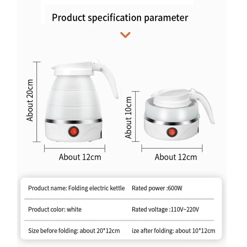 Bouilloire électrique pliable en silicone
