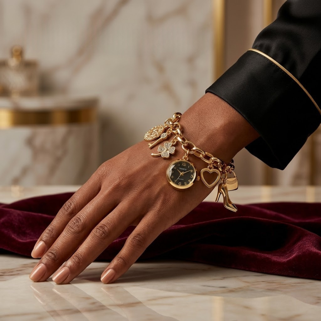 Bracelet Montre Femme Élégance Dorée