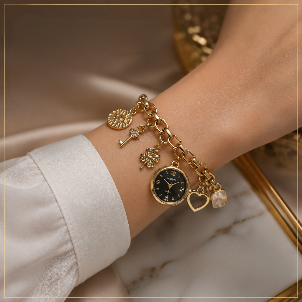 Bracelet Montre Femme Élégance Dorée