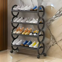 Rangement à chaussures élégant à 4 niveaux NOIR