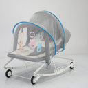 Transat Bébé à Bascule 3-en-1 avec Roues et Moustiquaire