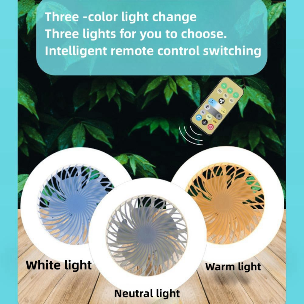 Ventilateur de Plafond LED 2-en-1