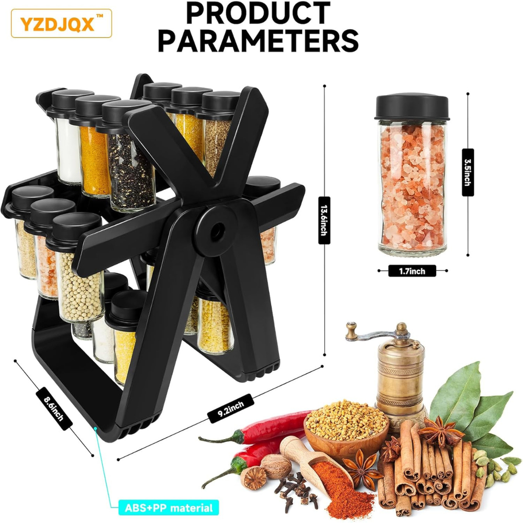 Présentoir À Épices 18 Pots Plastique