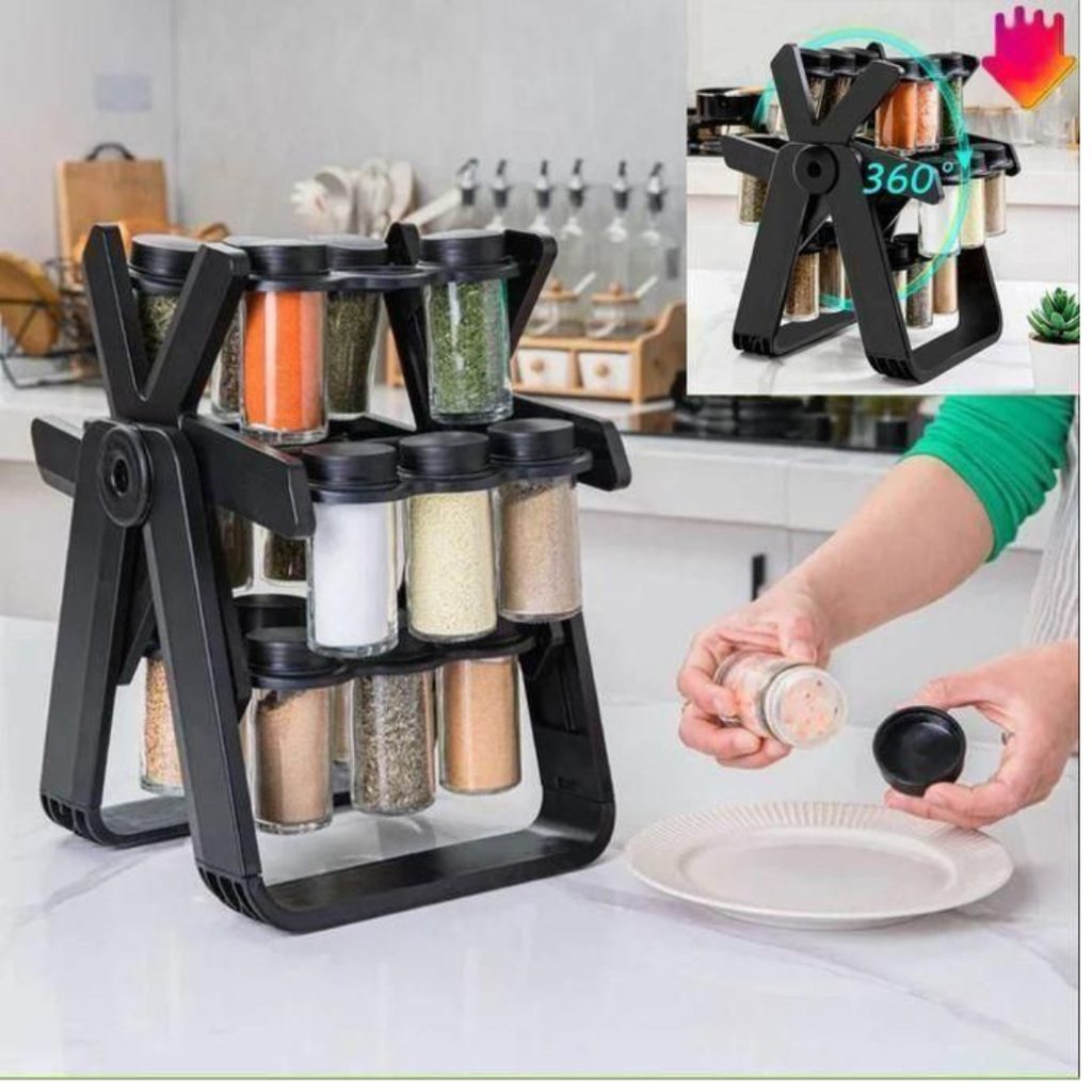Présentoir À Épices 18 Pots Plastique