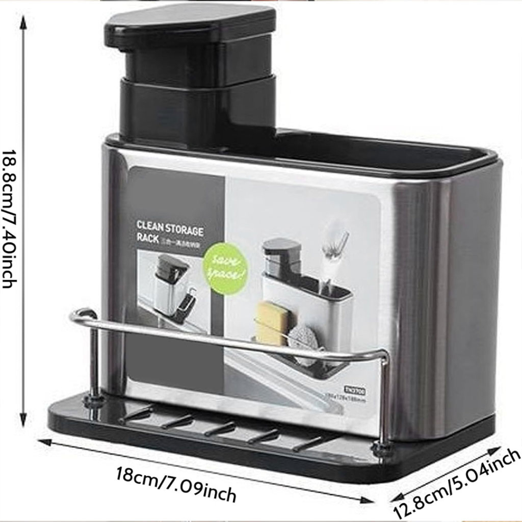 Distributeur de savon et organisateur d’accessoires pour cuisine