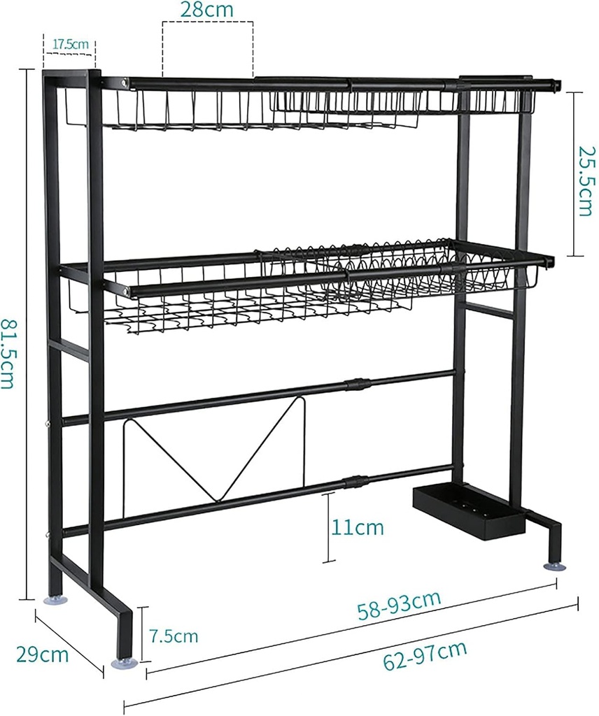 Egouttoir Vaisselle Cuisine à Longueur Extensible