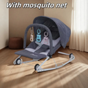 Transat Bébé à Bascule 3-en-1 avec Roues et Moustiquaire