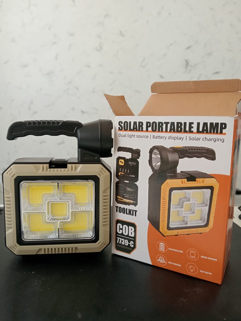 Lampe solaire portable avec boîte à outils