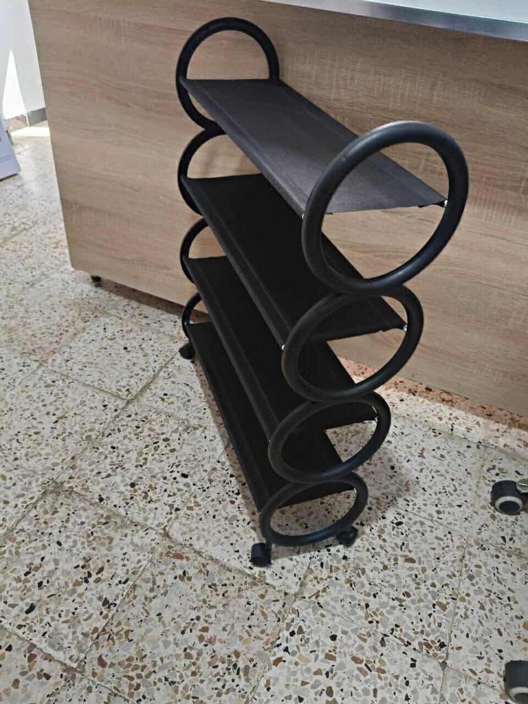 Rangement à chaussures élégant à 4 niveaux NOIR