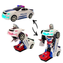 Voiture de Police Transformable en Robot 2-en-1