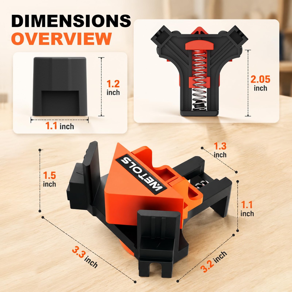 Serre-joint d'Angle 90° – Lot de 4 Pièces