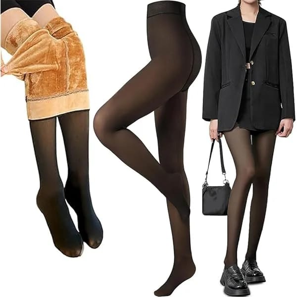 Collant Thermique Doublé Polaire – Noir